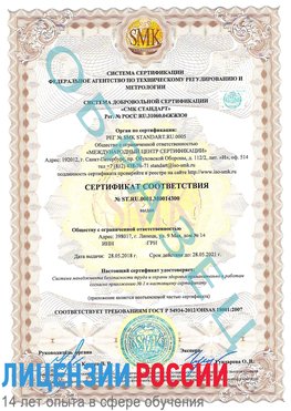 Образец сертификата соответствия Лангепас Сертификат OHSAS 18001